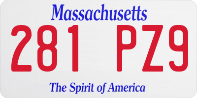 MA license plate 281PZ9