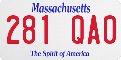 MA license plate 281QA0