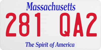 MA license plate 281QA2