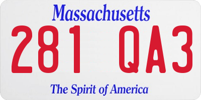 MA license plate 281QA3