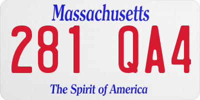 MA license plate 281QA4
