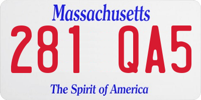 MA license plate 281QA5