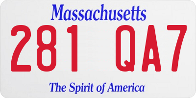 MA license plate 281QA7
