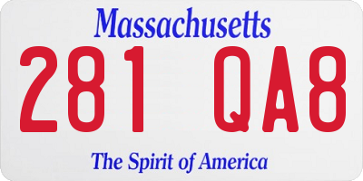 MA license plate 281QA8