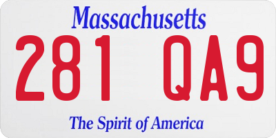 MA license plate 281QA9