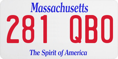 MA license plate 281QB0