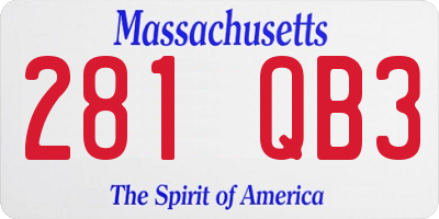 MA license plate 281QB3