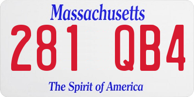 MA license plate 281QB4