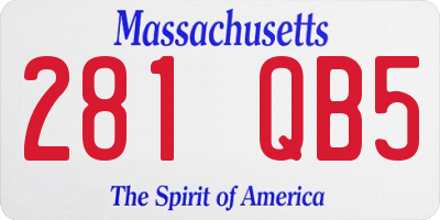MA license plate 281QB5