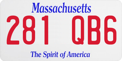 MA license plate 281QB6
