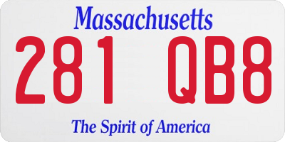 MA license plate 281QB8