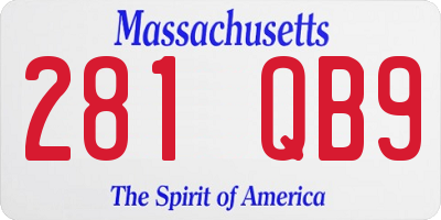 MA license plate 281QB9