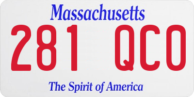 MA license plate 281QC0