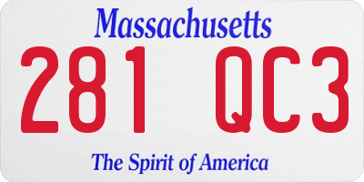 MA license plate 281QC3