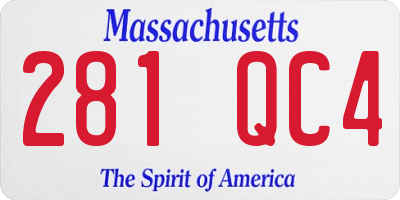 MA license plate 281QC4