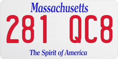 MA license plate 281QC8