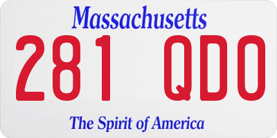 MA license plate 281QD0