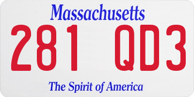 MA license plate 281QD3