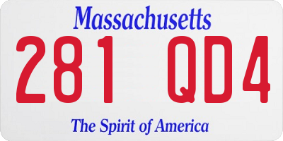 MA license plate 281QD4