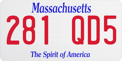 MA license plate 281QD5
