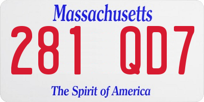 MA license plate 281QD7