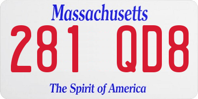 MA license plate 281QD8