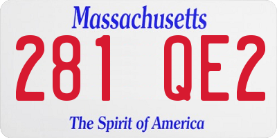 MA license plate 281QE2