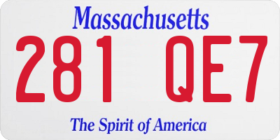 MA license plate 281QE7