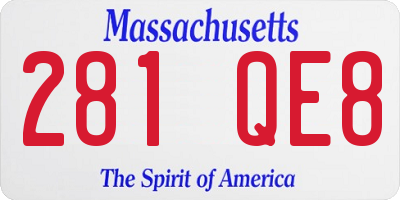 MA license plate 281QE8