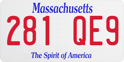 MA license plate 281QE9