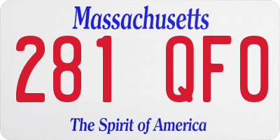 MA license plate 281QF0
