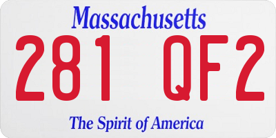 MA license plate 281QF2