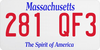 MA license plate 281QF3