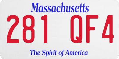 MA license plate 281QF4