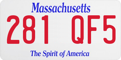 MA license plate 281QF5
