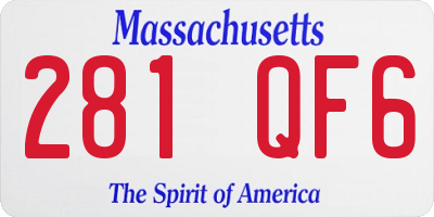 MA license plate 281QF6
