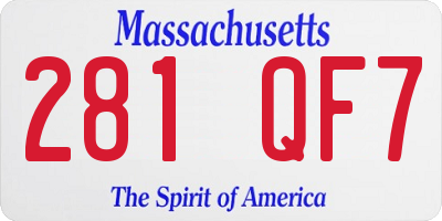 MA license plate 281QF7