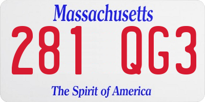 MA license plate 281QG3