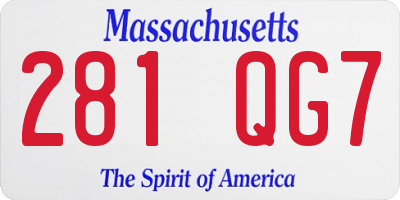 MA license plate 281QG7