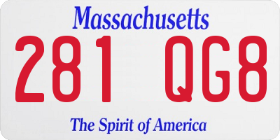 MA license plate 281QG8