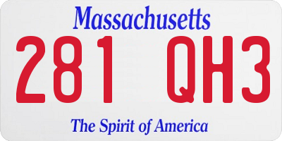 MA license plate 281QH3