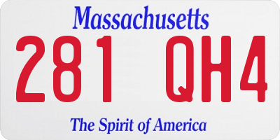 MA license plate 281QH4