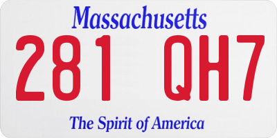 MA license plate 281QH7