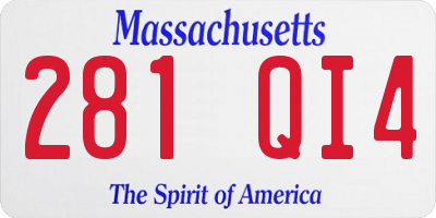 MA license plate 281QI4