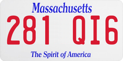 MA license plate 281QI6