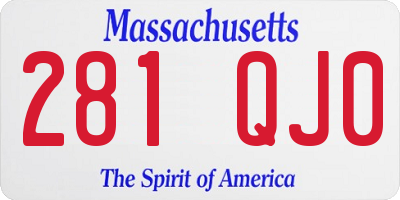 MA license plate 281QJ0