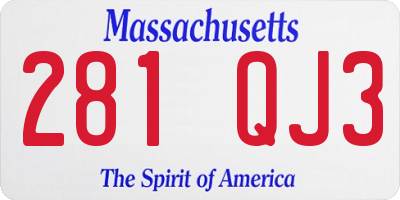 MA license plate 281QJ3