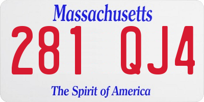 MA license plate 281QJ4