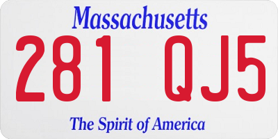 MA license plate 281QJ5