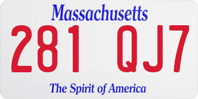 MA license plate 281QJ7